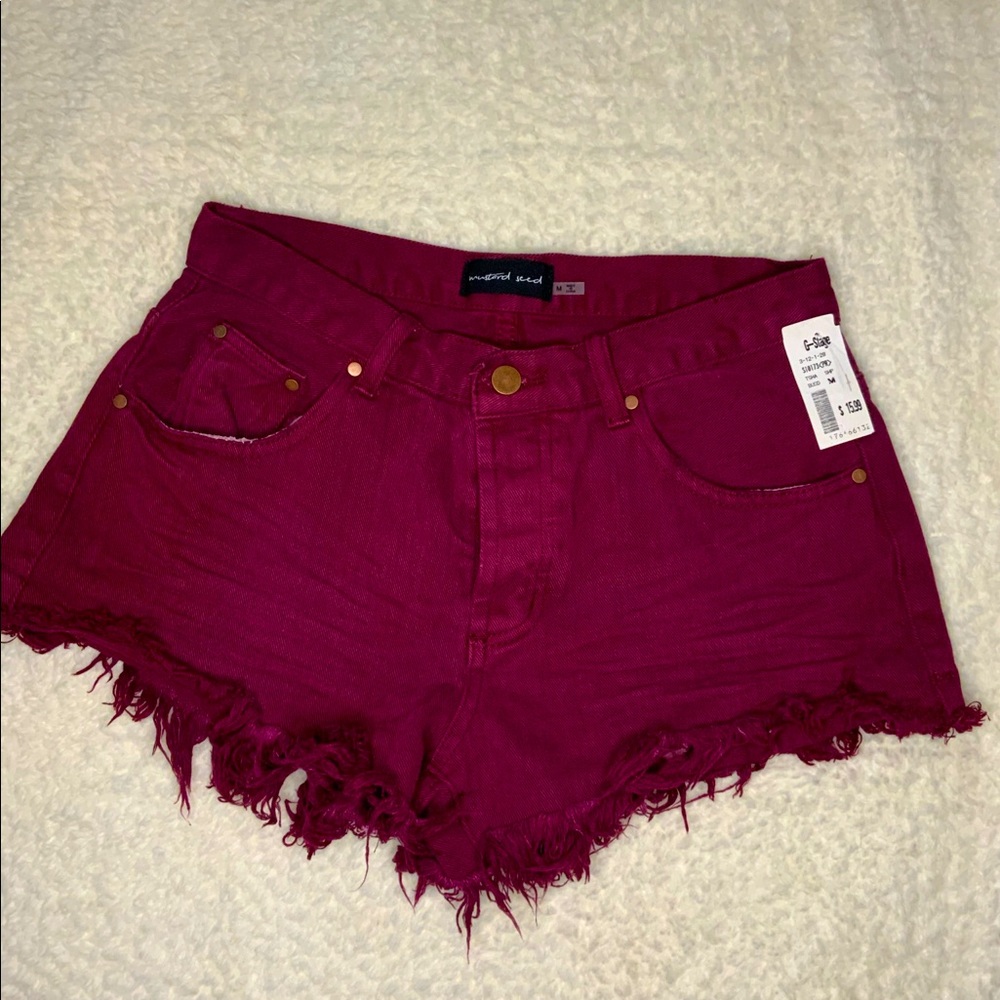 Woman’s Jean Shorts Maroon - Size M NWT